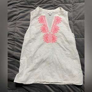J. Crew tank top blouse with pink details